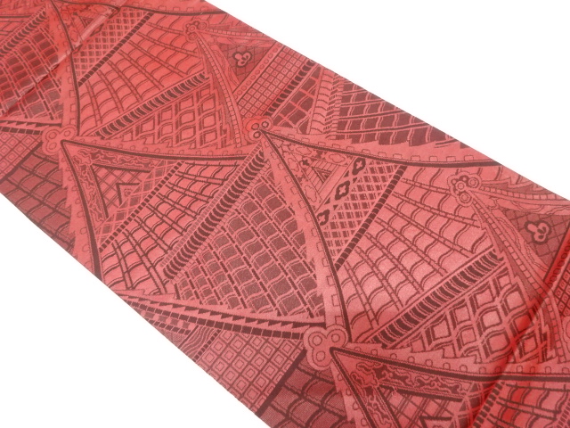 屋根瓦模様織り出し　袋帯